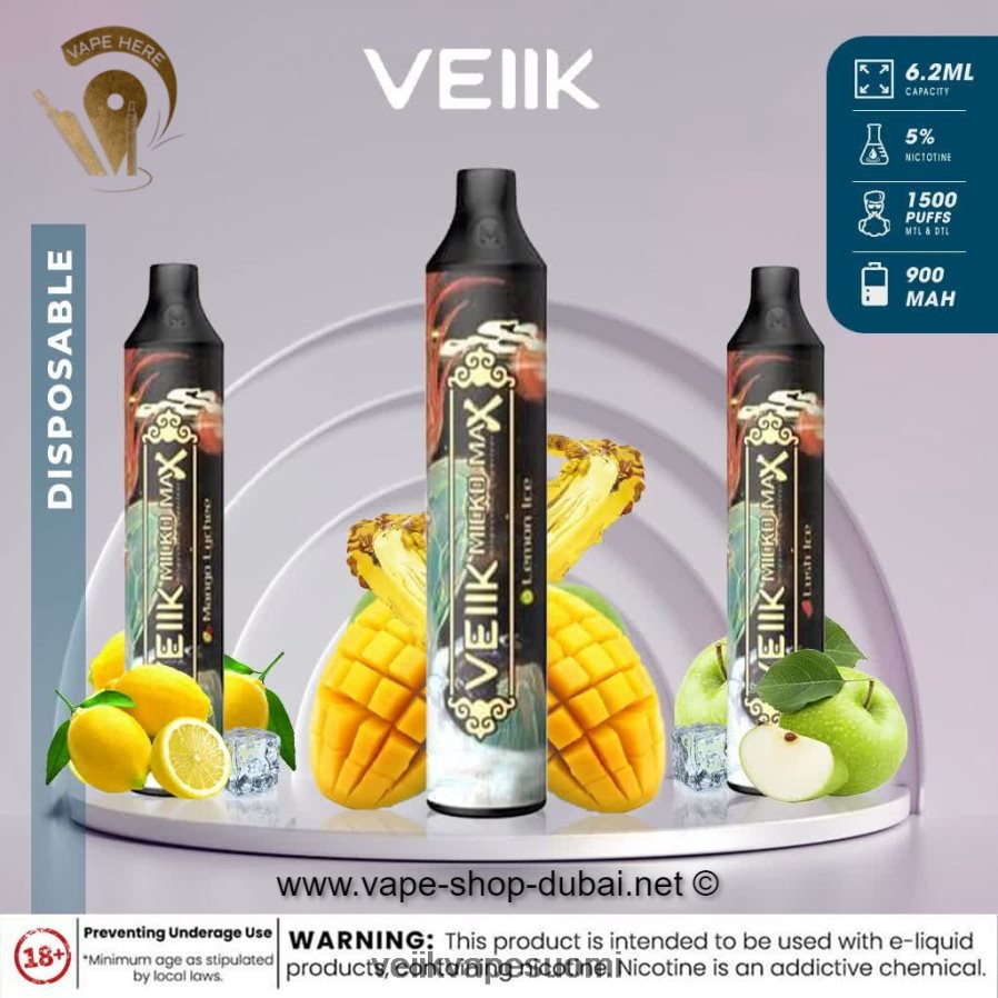 VEIIK Micko MAX kertakäyttöinen vape 1500 suihketta mango litsi Z44R4842 | VEIIK Vape Helsinki