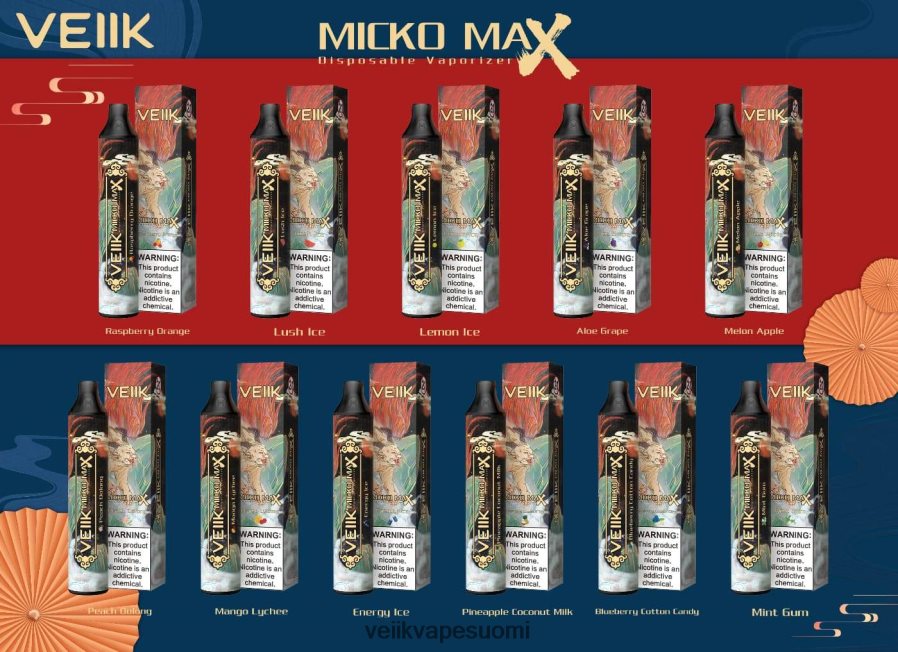 VEIIK Micko MAX kertakäyttöinen vape 1500 suihketta mango litsi Z44R4842 | VEIIK Vape Helsinki